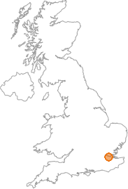 map showing location of Northfleet, Kent