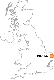 map showing location of NR14
