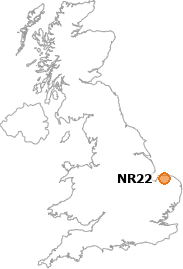 map showing location of NR22