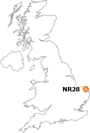 map showing location of NR28
