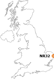 map showing location of NR32