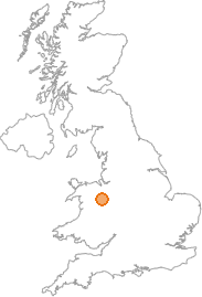 map showing location of Oswestry, Shropshire