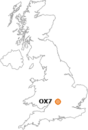 map showing location of OX7