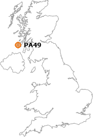 map showing location of PA49