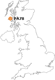 map showing location of PA78