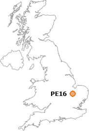 map showing location of PE16
