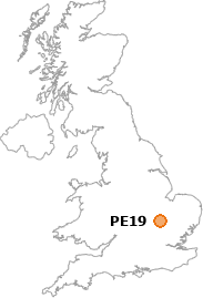 map showing location of PE19