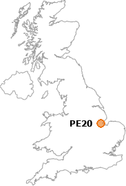 map showing location of PE20
