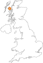 map showing location of Peinchorran, Highland