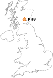 map showing location of PH8