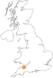 map showing location of Porlock, Somerset