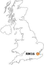map showing location of RM16