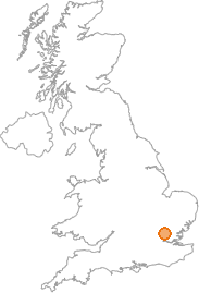 map showing location of Roydon Hamlet, Essex