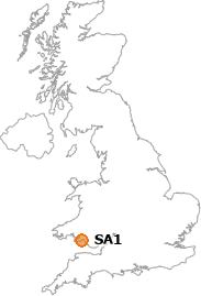map showing location of SA1