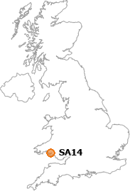map showing location of SA14
