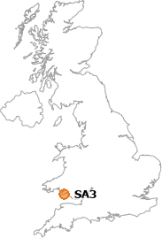 map showing location of SA3