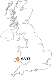 map showing location of SA37