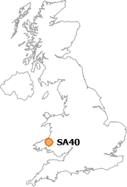 map showing location of SA40