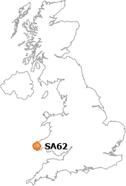 map showing location of SA62