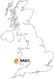 map showing location of SA65