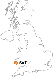map showing location of SA71