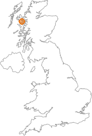 map showing location of Sconser, Highland