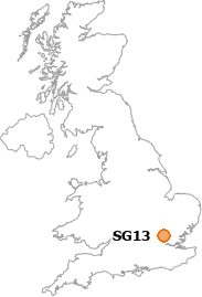 map showing location of SG13