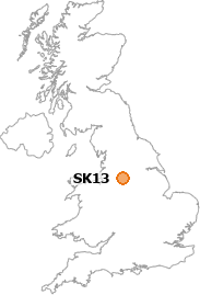 map showing location of SK13