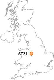 map showing location of ST21