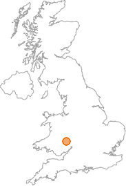 map showing location of Staunton on Wye, Hereford and Worcester