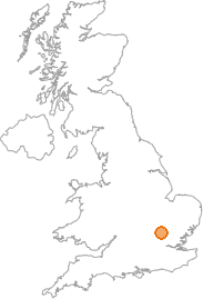 map showing location of Stevenage, Hertfordshire