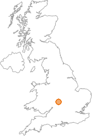 map showing location of Stratford-upon-Avon, Warwickshire
