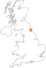 map showing location of Sunderland, Tyne and Wear