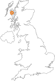 map showing location of Talisker, Highland