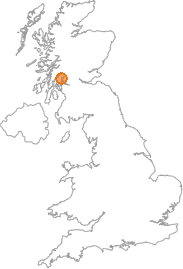 map showing location of The Lodge, Argyll and Bute