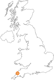 map showing location of Trevalga, Cornwall
