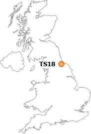map showing location of TS18