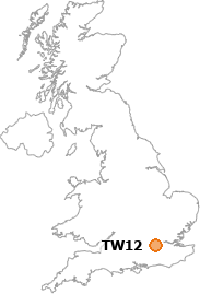 map showing location of TW12
