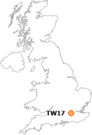 map showing location of TW17