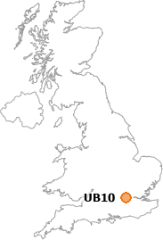 map showing location of UB10