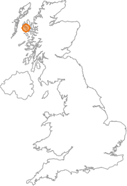 map showing location of Ullinish, Highland