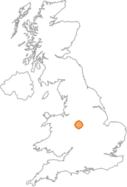 map showing location of Uttoxeter, Staffordshire
