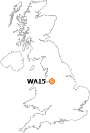 map showing location of WA15