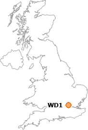 map showing location of WD1