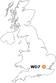 map showing location of WD7