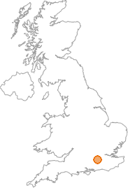 map showing location of Woking, Surrey