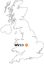 map showing location of WV13
