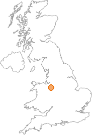 map showing location of Wybunbury, Cheshire