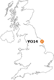 map showing location of YO14