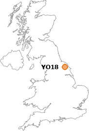 map showing location of YO18